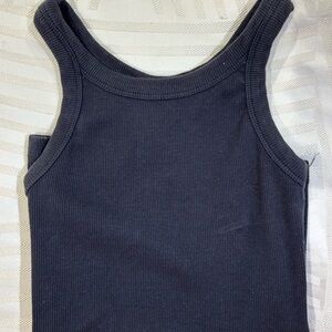 Black Ribbed Tank Top